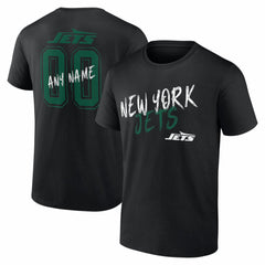 New York Jets Hustle Personalized Name & Number T-Shirt - Black T-shirts