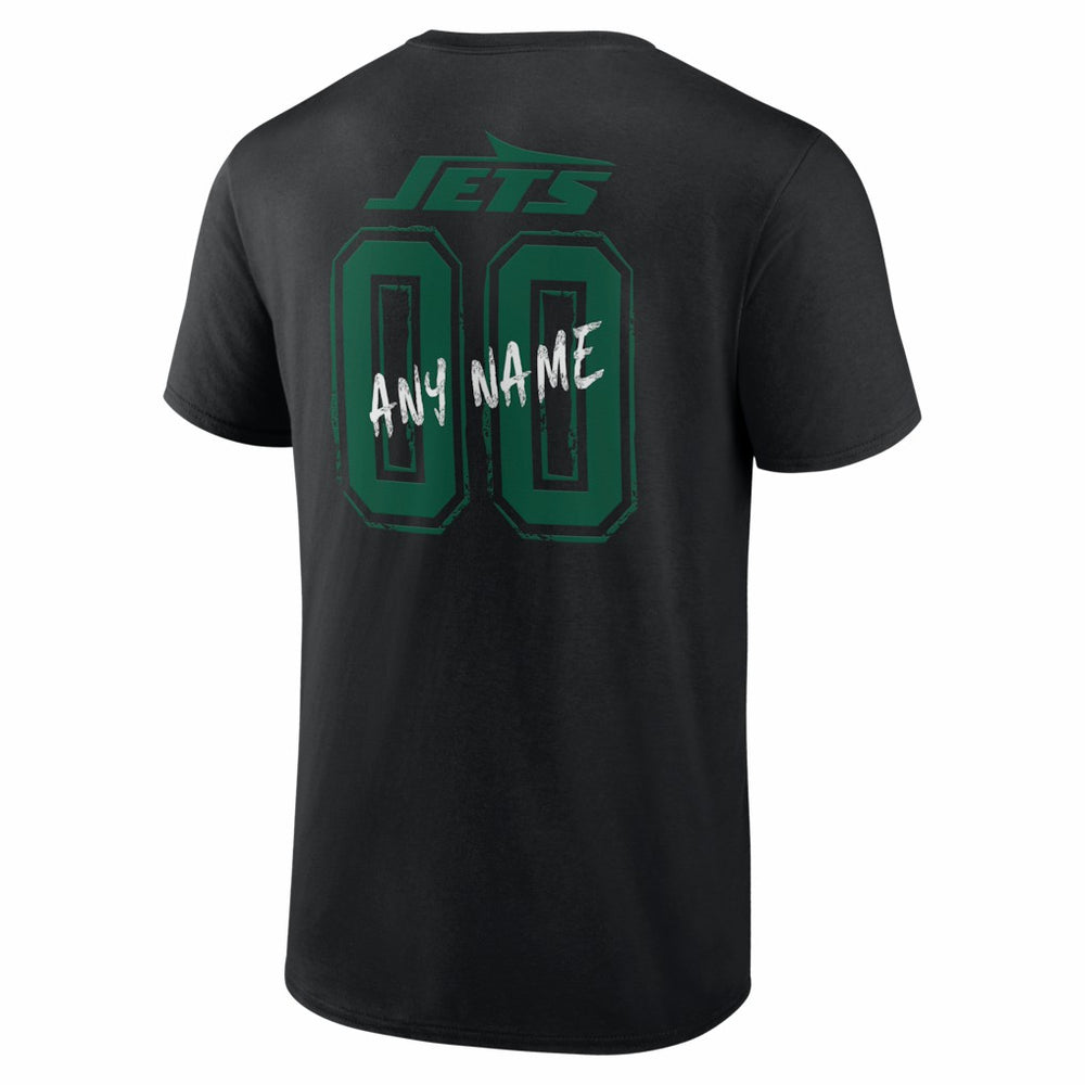 New York Jets Hustle Personalized Name & Number T-Shirt - Black T-shirts