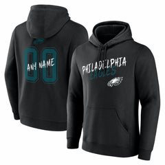 Philadelphia Eagles Hustle Personalized Name & Number Hoodie - Black Hoodies
