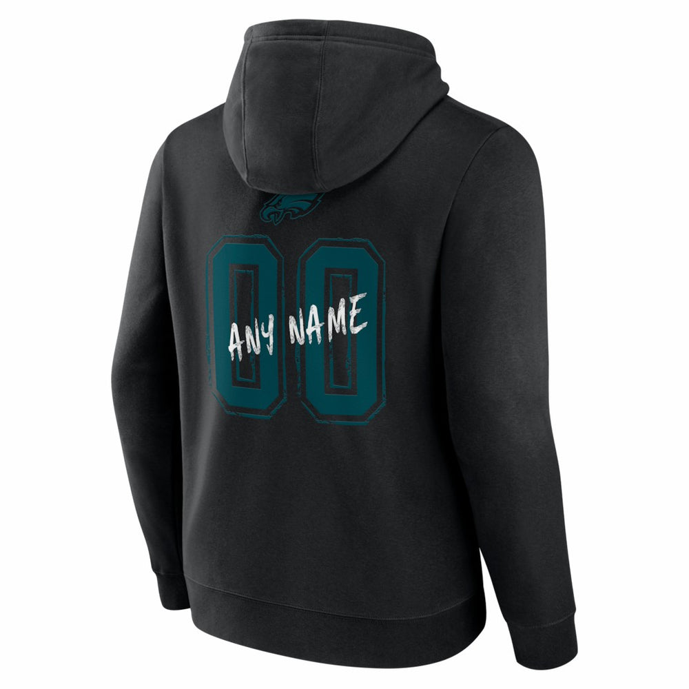 Philadelphia Eagles Hustle Personalized Name & Number Hoodie - Black Hoodies