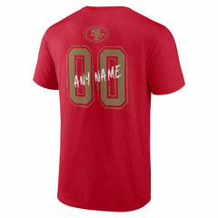 San Francisco 49ers Hustle Personalized Name & Number T-Shirt - Scarlet T-shirts