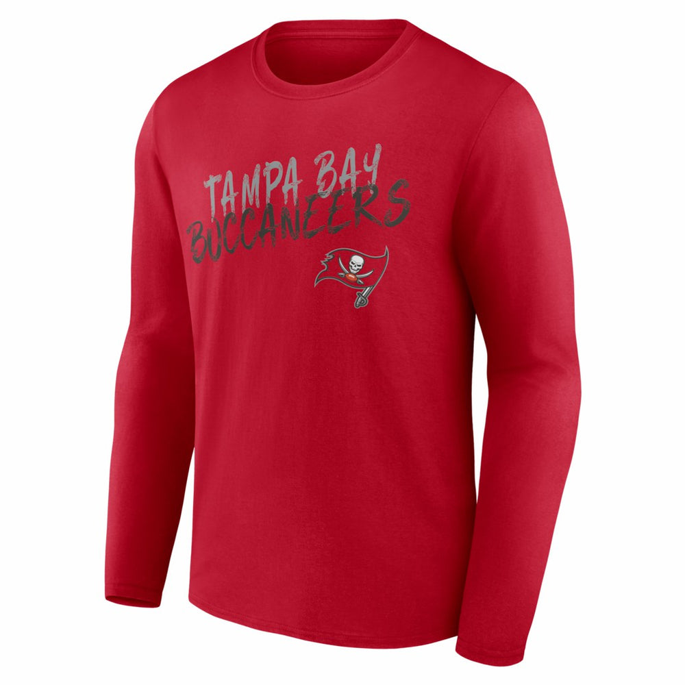 Tampa Bay Buccaneers Hustle Personalized Name & Number Long Sleeve T-Shirt - Red T-shirts