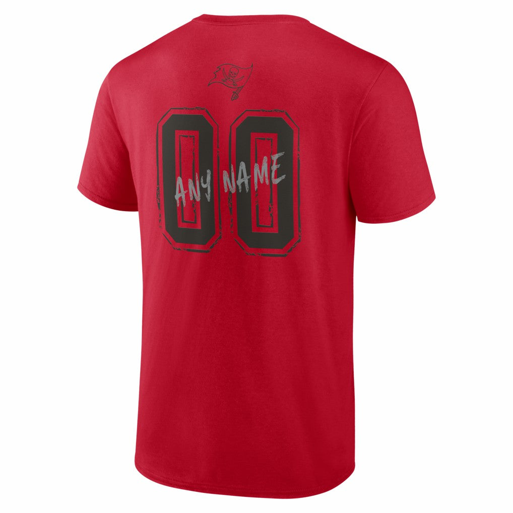Tampa Bay Buccaneers Hustle Personalized Name & Number T-Shirt - Red T-shirts