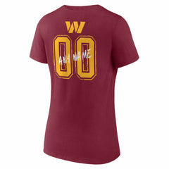 Washington Commanders Women's Hustle Personalized Name & Number V-Neck T-Shirt - Burgundy T-shirts