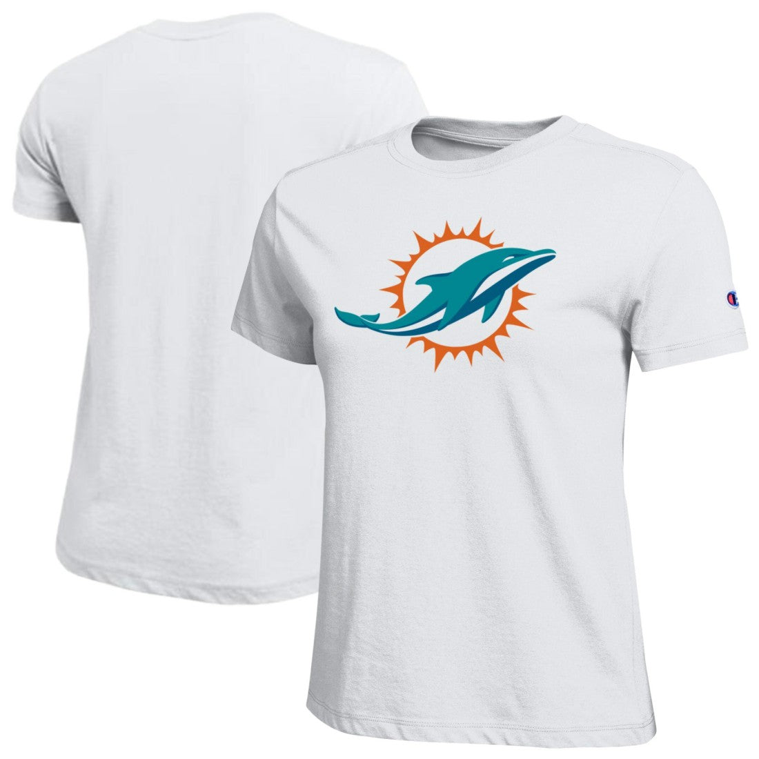 Miami Dolphins Champion Women's Logo T-Shirt - White T-shirts