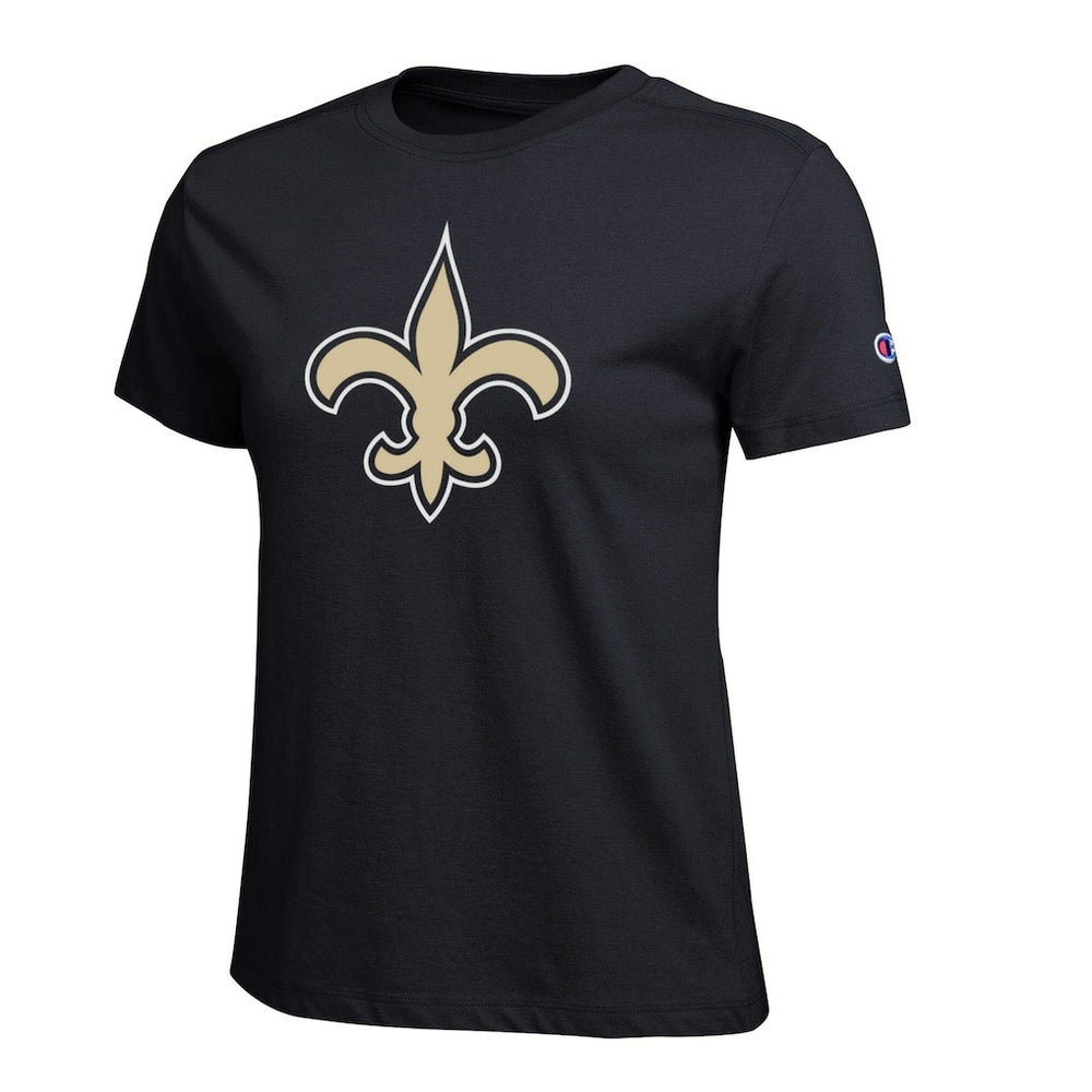 New Orleans Saints Champion Women's Logo T-Shirt - Black T-shirts