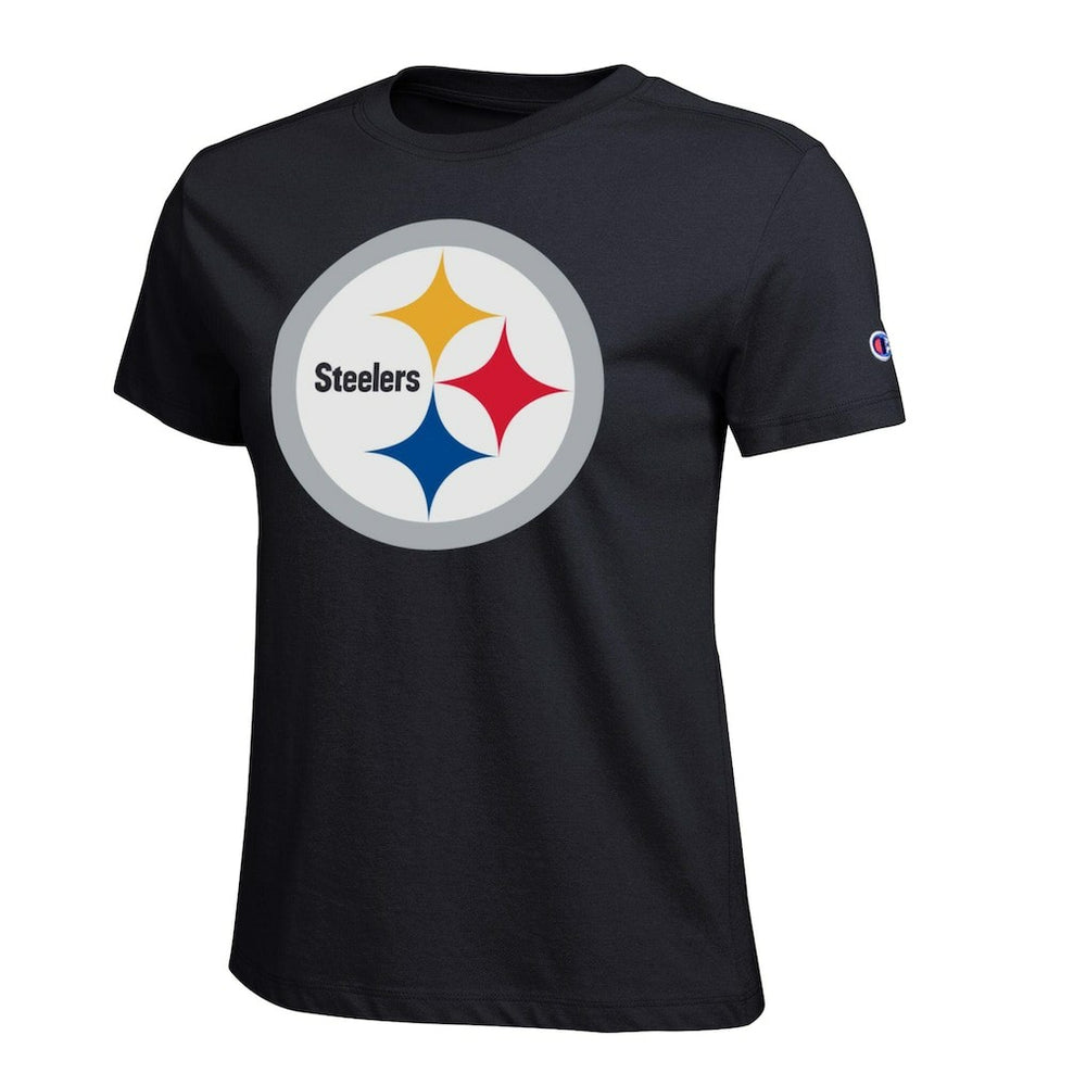 Pittsburgh Steelers Champion Women's Logo T-Shirt - Black T-shirts