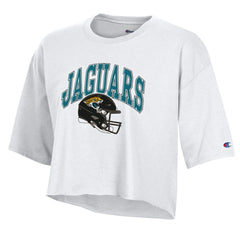 Jacksonville Jaguars Champion Women's Boyfriend Cropped T-Shirt - White T-shirts