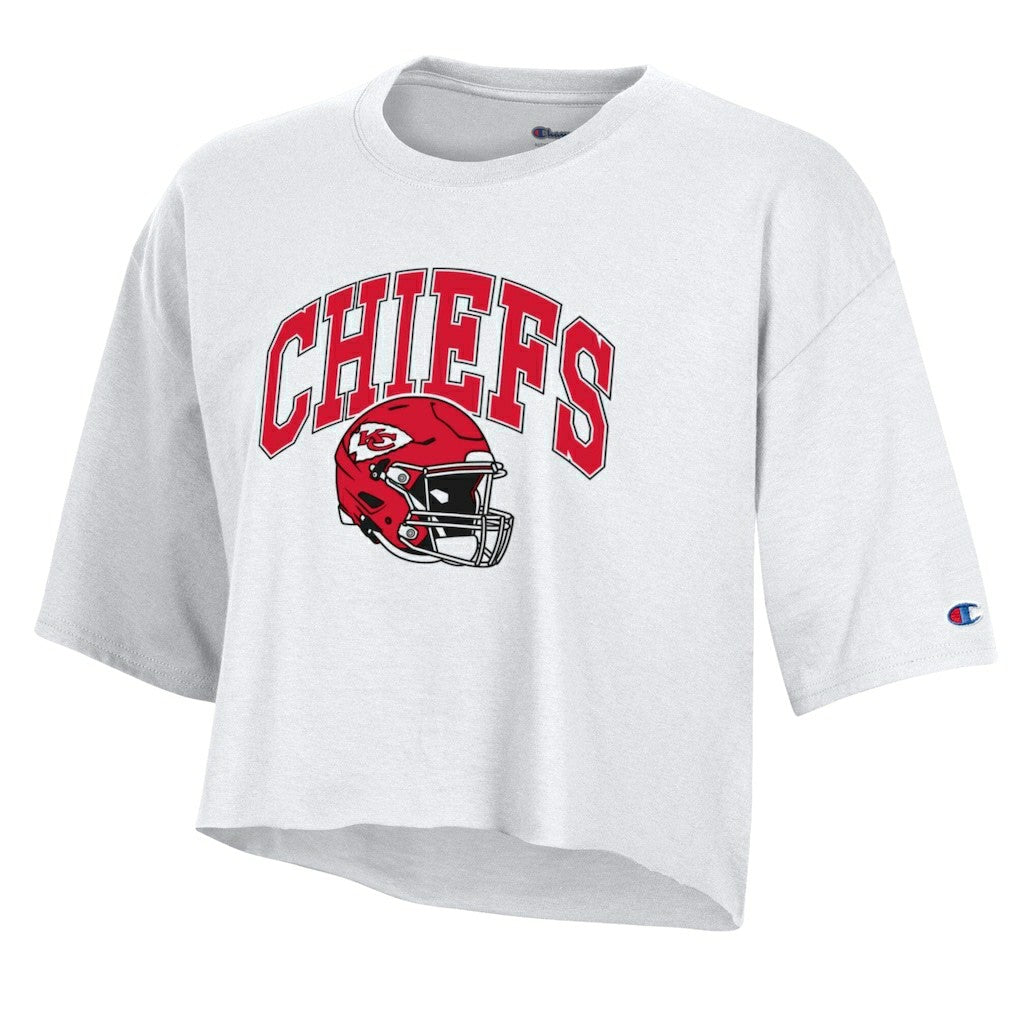 Kansas City Chiefs Champion Women's Boyfriend Cropped T-Shirt - White T-shirts