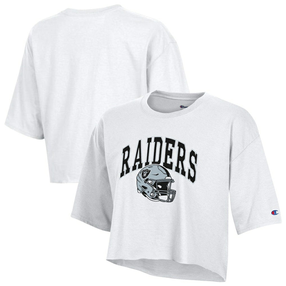 Las Vegas Raiders Champion Women's Boyfriend Cropped T-Shirt - White T-shirts