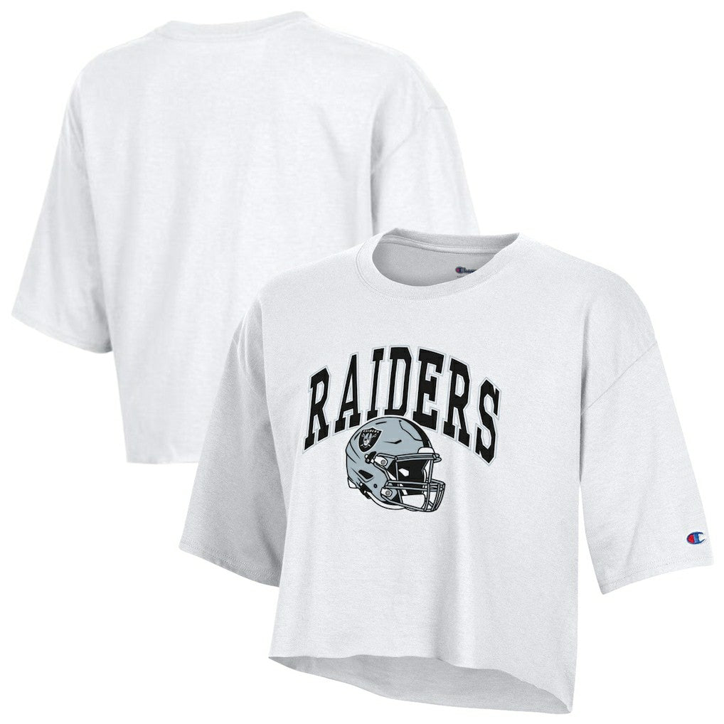 Las Vegas Raiders Champion Women's Boyfriend Cropped T-Shirt - White T-shirts