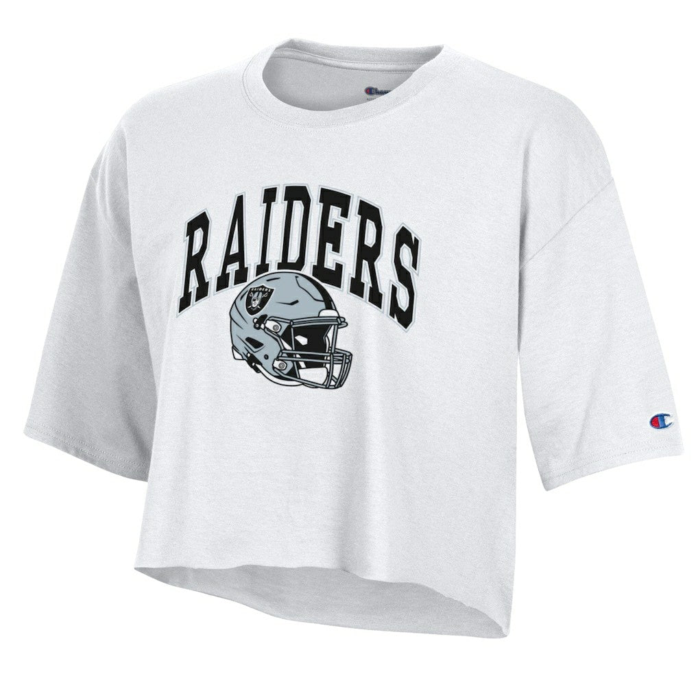 Las Vegas Raiders Champion Women's Boyfriend Cropped T-Shirt - White T-shirts