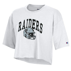 Las Vegas Raiders Champion Women's Boyfriend Cropped T-Shirt - White T-shirts