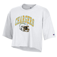 Los Angeles Chargers Champion Women's Boyfriend Cropped T-Shirt - White T-shirts