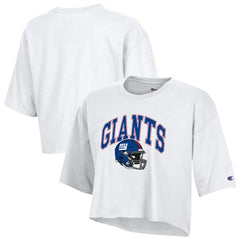 New York Giants Champion Women's Boyfriend Cropped T-Shirt - White T-shirts