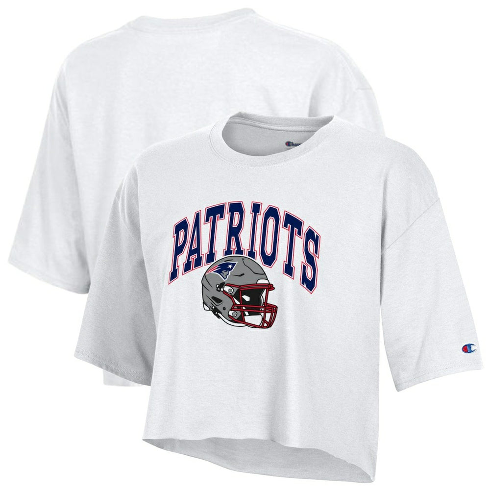 New England Patriots Champion Women's Boyfriend Cropped T-Shirt - White T-shirts