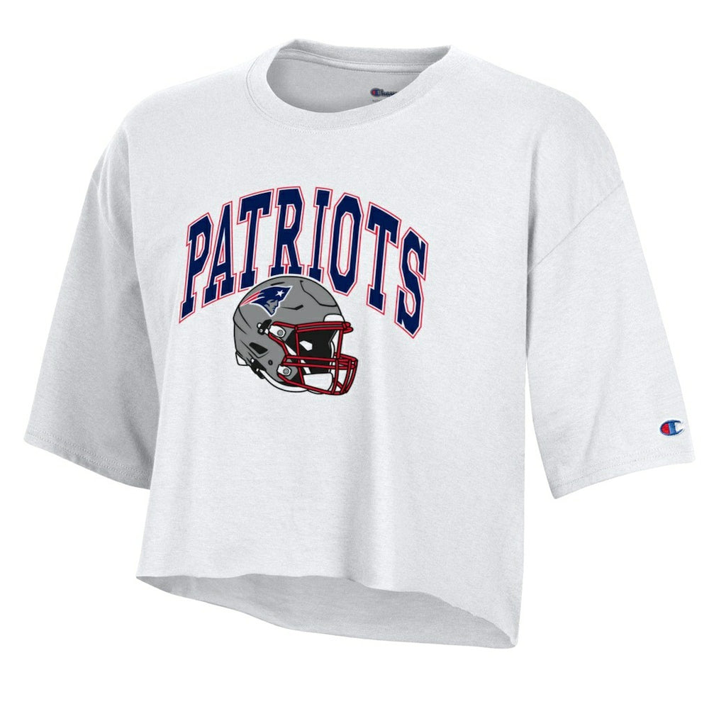 New England Patriots Champion Women's Boyfriend Cropped T-Shirt - White T-shirts