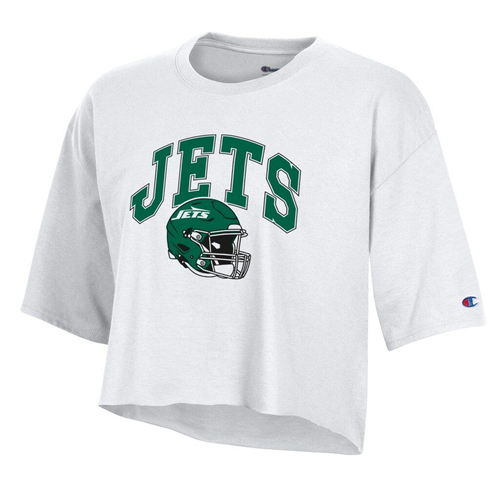 New York Jets Champion Women's Boyfriend Cropped T-Shirt - White T-shirts