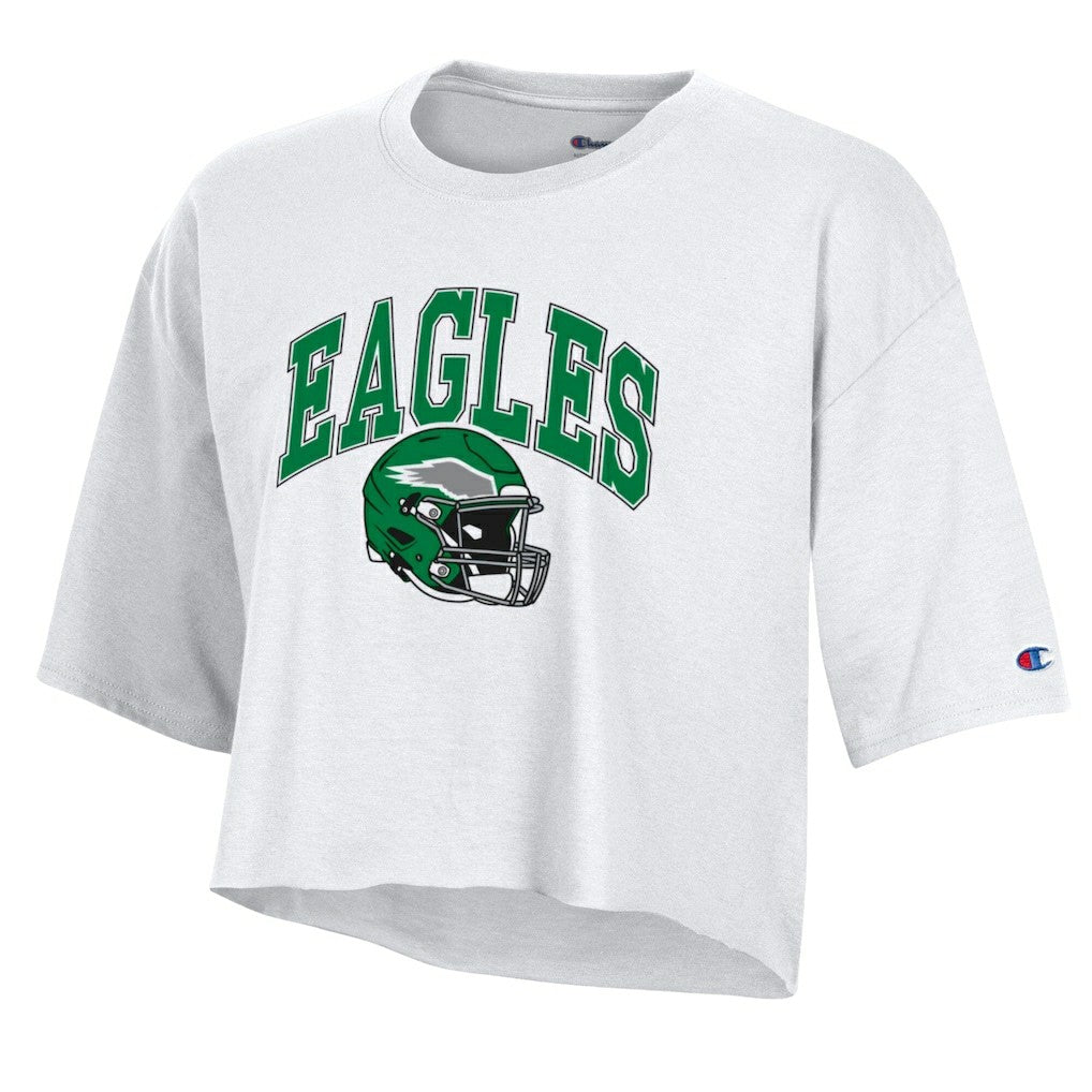 Philadelphia Eagles Champion Women's Boyfriend Cropped T-Shirt - White T-shirts