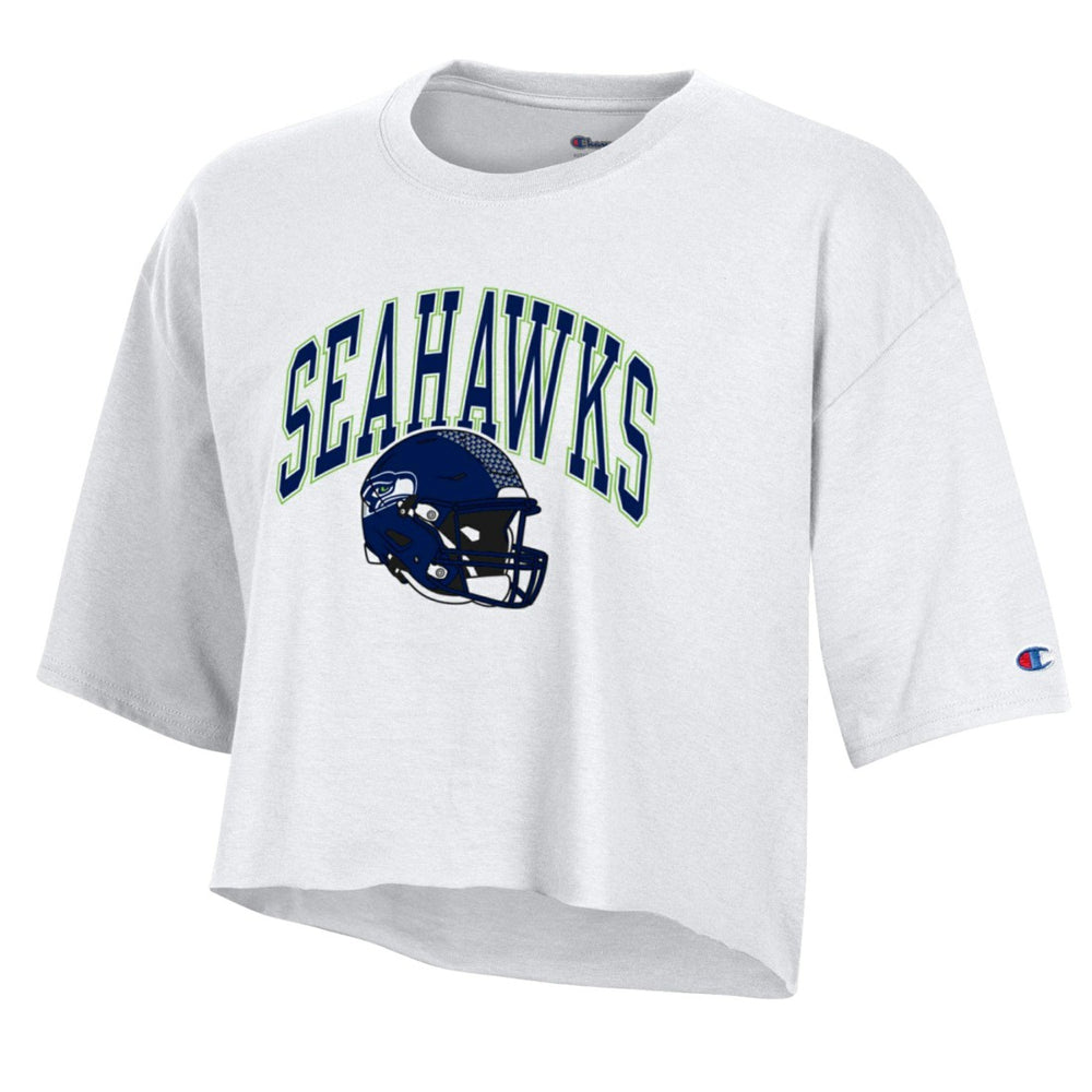 Seattle Seahawks Champion Women's Boyfriend Cropped T-Shirt - White T-shirts