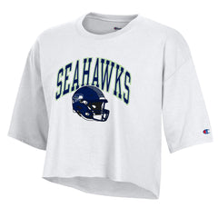 Seattle Seahawks Champion Women's Boyfriend Cropped T-Shirt - White T-shirts