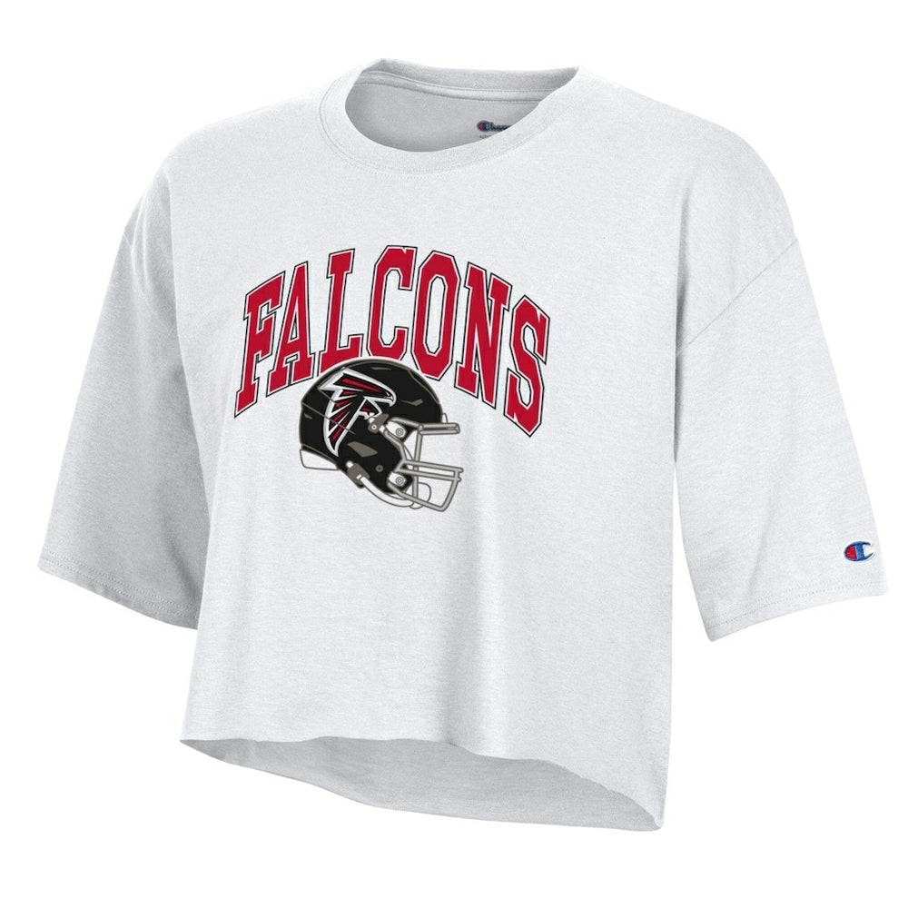 Atlanta Falcons Champion Women's Boyfriend Cropped T-Shirt - White T-shirts