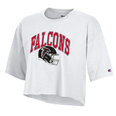 Atlanta Falcons Champion Women's Boyfriend Cropped T-Shirt - White T-shirts