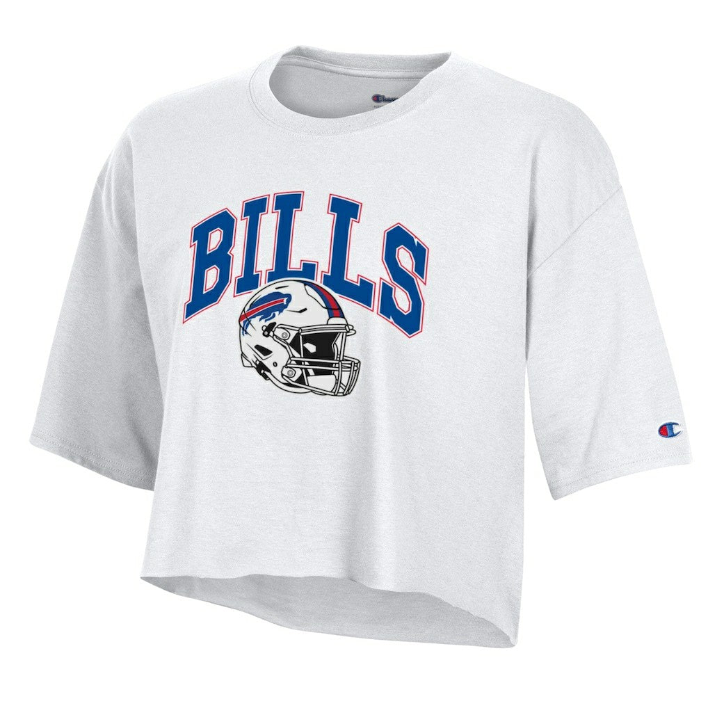 Buffalo Bills Champion Women's Boyfriend Cropped T-Shirt - White T-shirts