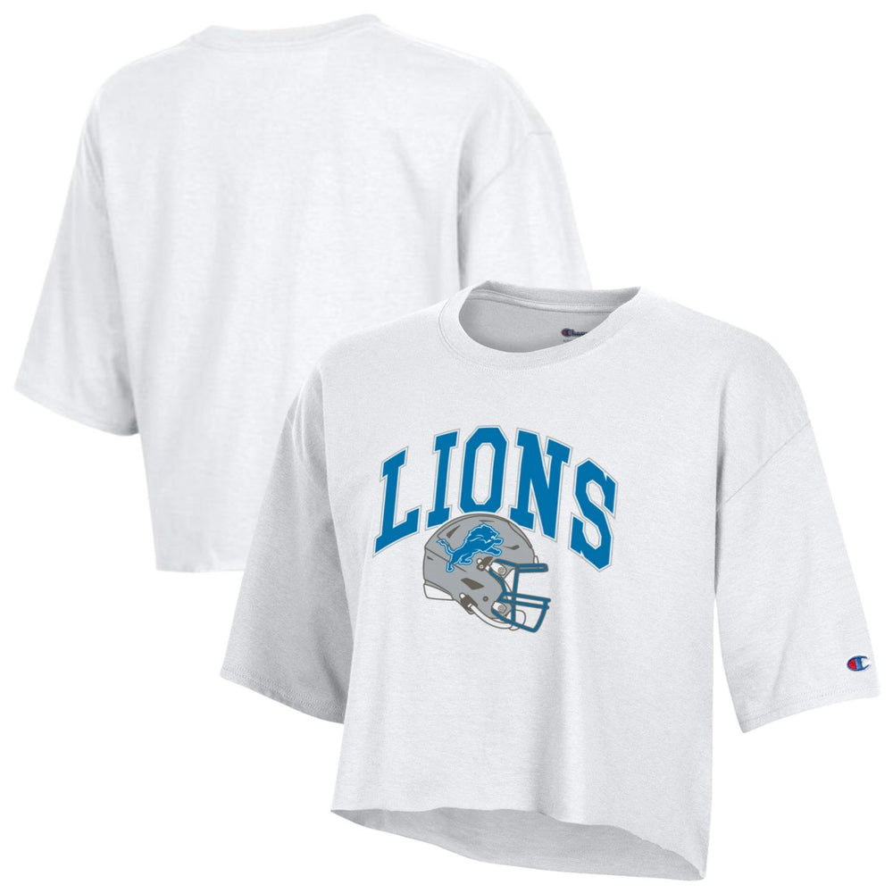 Detroit Lions Champion Women's Boyfriend Cropped T-Shirt - White T-shirts