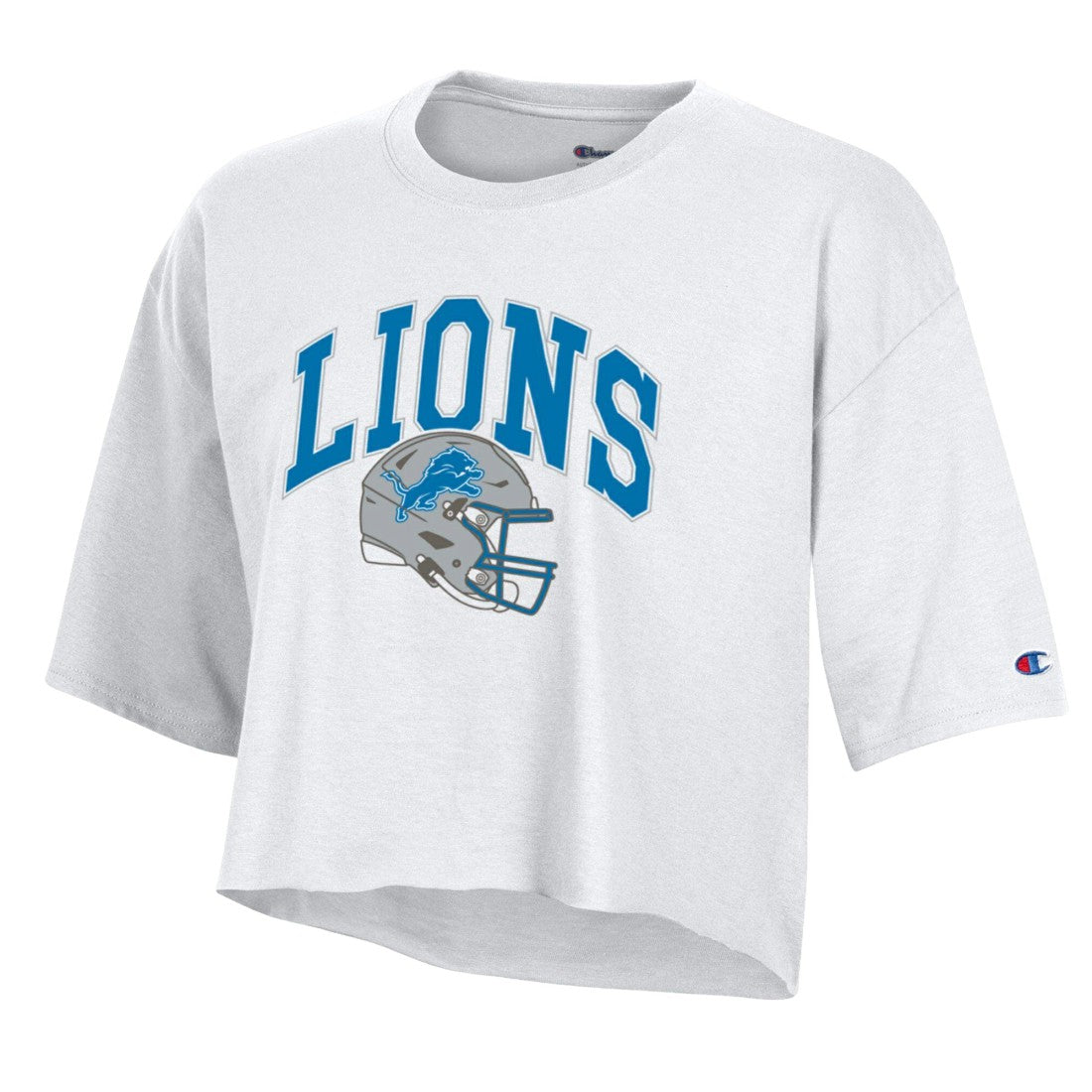Detroit Lions Champion Women's Boyfriend Cropped T-Shirt - White T-shirts