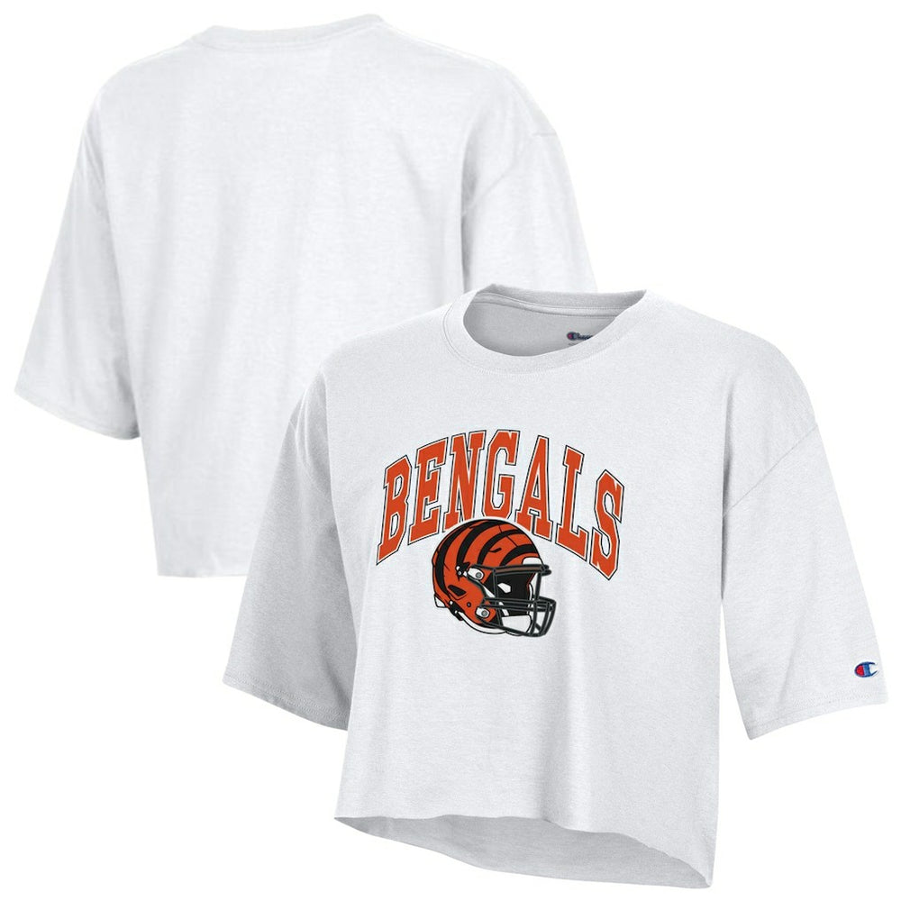 Cincinnati Bengals Champion Women's Boyfriend Cropped T-Shirt - White T-shirts