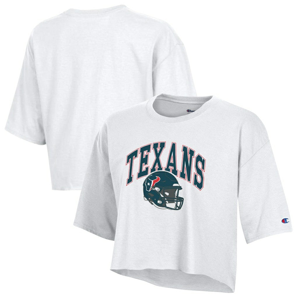 Houston Texans Champion Women's Boyfriend Cropped T-Shirt - White T-shirts