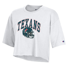 Houston Texans Champion Women's Boyfriend Cropped T-Shirt - White T-shirts