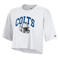 Indianapolis Colts Champion Women's Boyfriend Cropped T-Shirt - White T-shirts