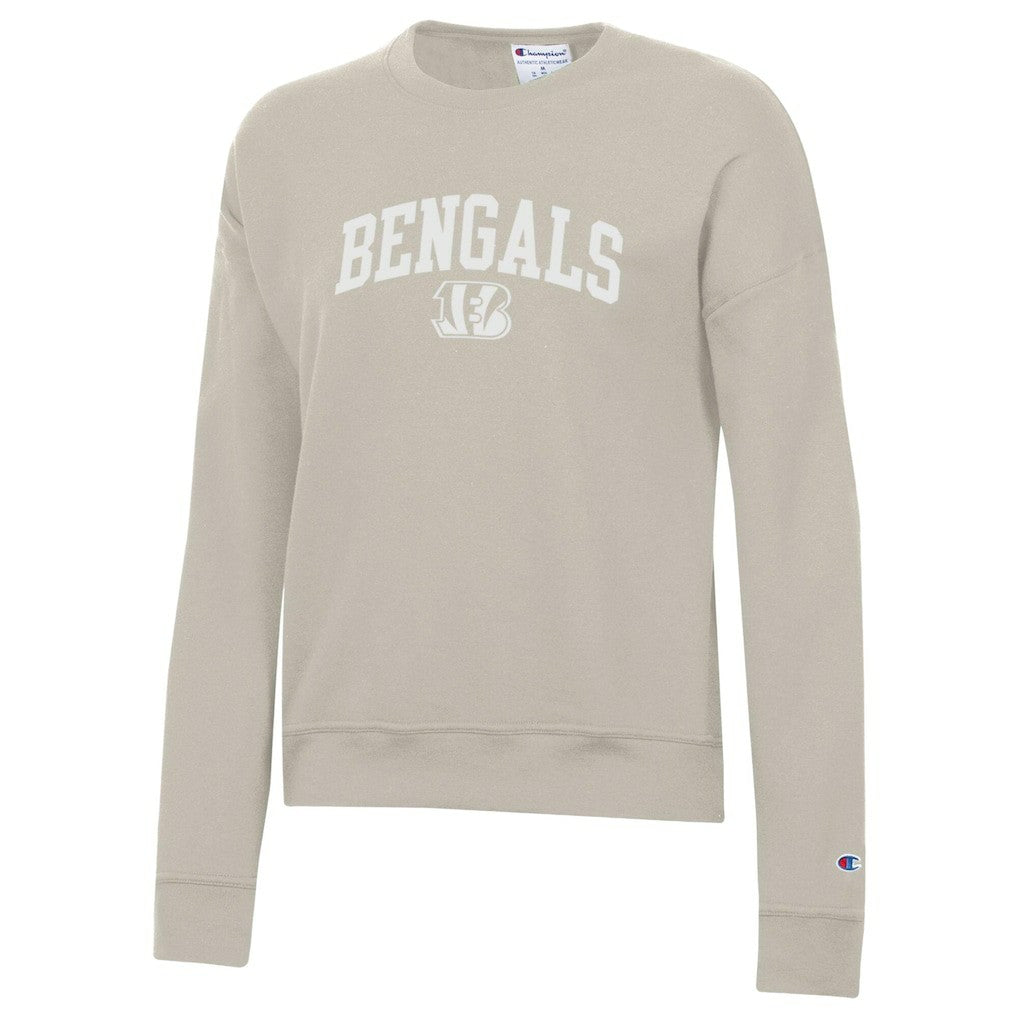 Cincinnati Bengals Champion Women's Powerblend Cocoa Butter Fleece Sweatshirt - Light Brown Sweatshirts