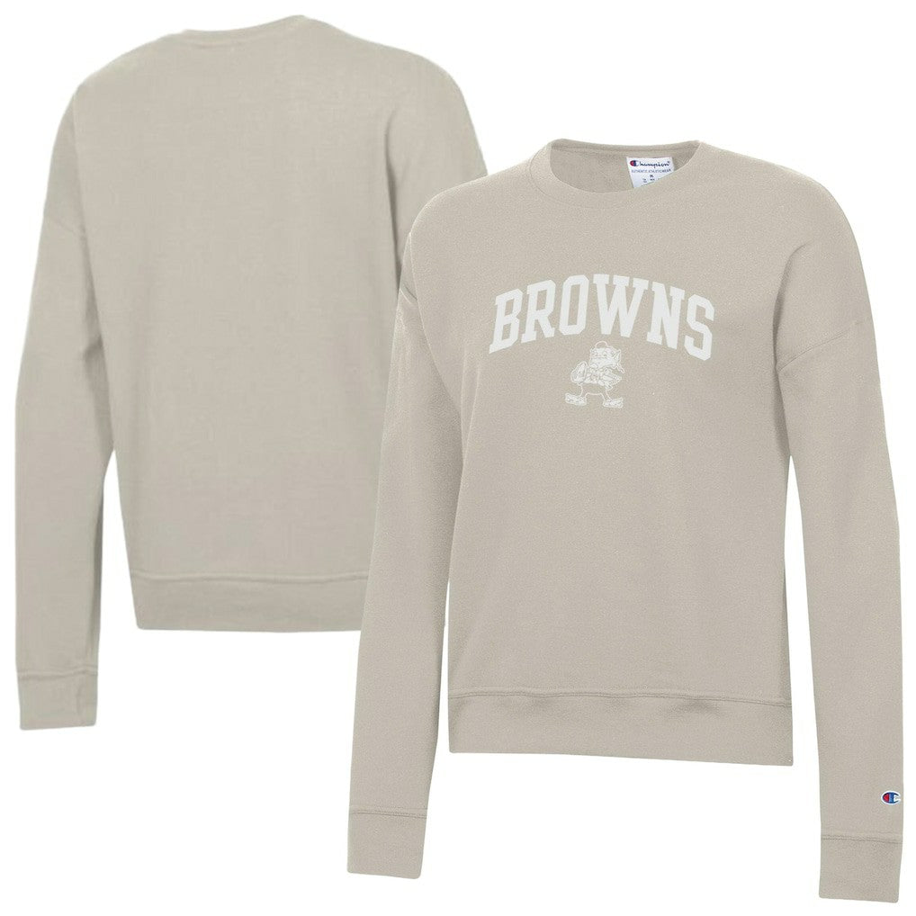 Cleveland Browns Champion Women's Powerblend Cocoa Butter Fleece Sweatshirt - Light Brown Sweatshirts