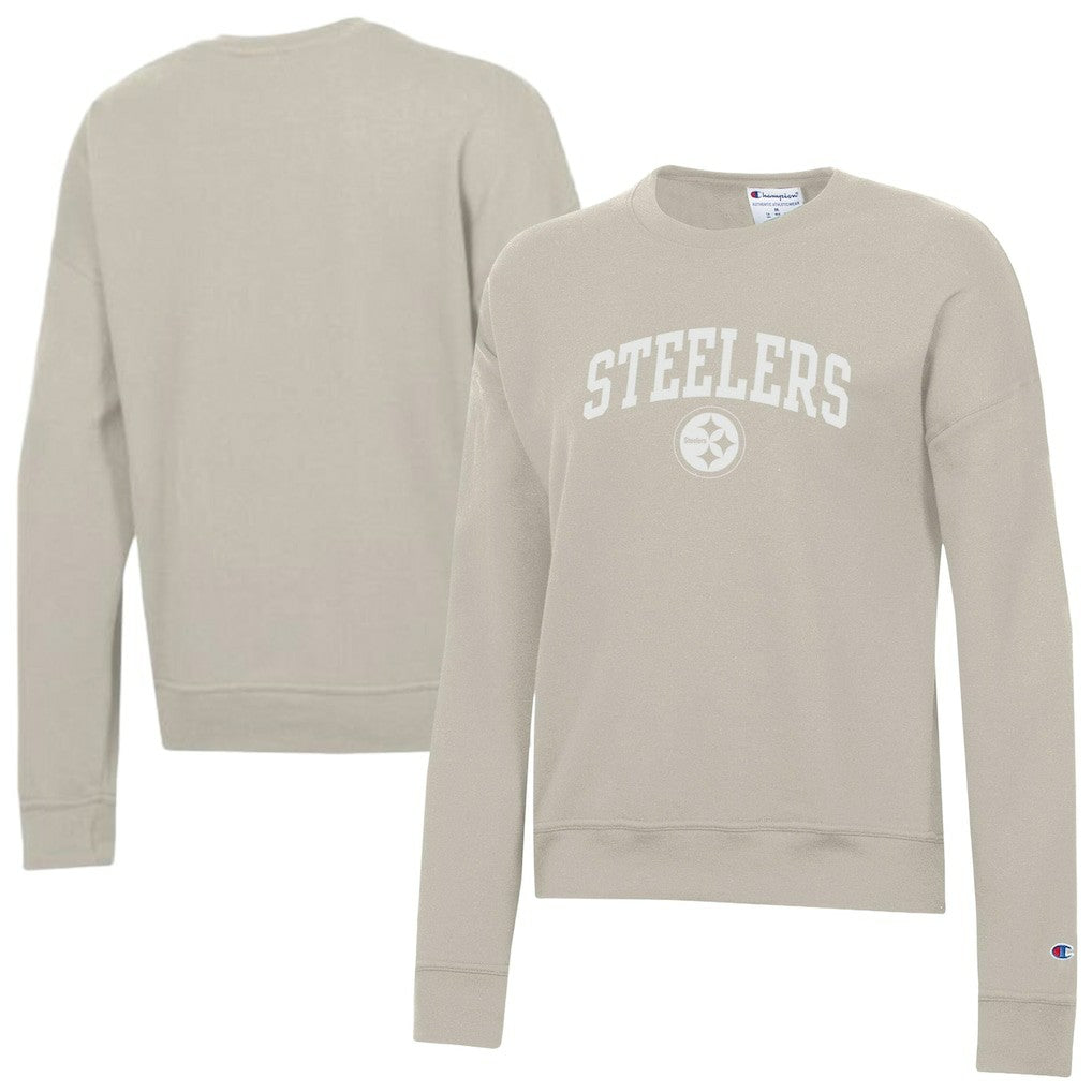 Pittsburgh Steelers Champion Women's Powerblend Cocoa Butter Fleece Sweatshirt - Light Brown Sweatshirts