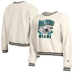 Miami Dolphins Champion Women's Reverse Weave Fleece Sweatshirt - Cream Sweatshirts