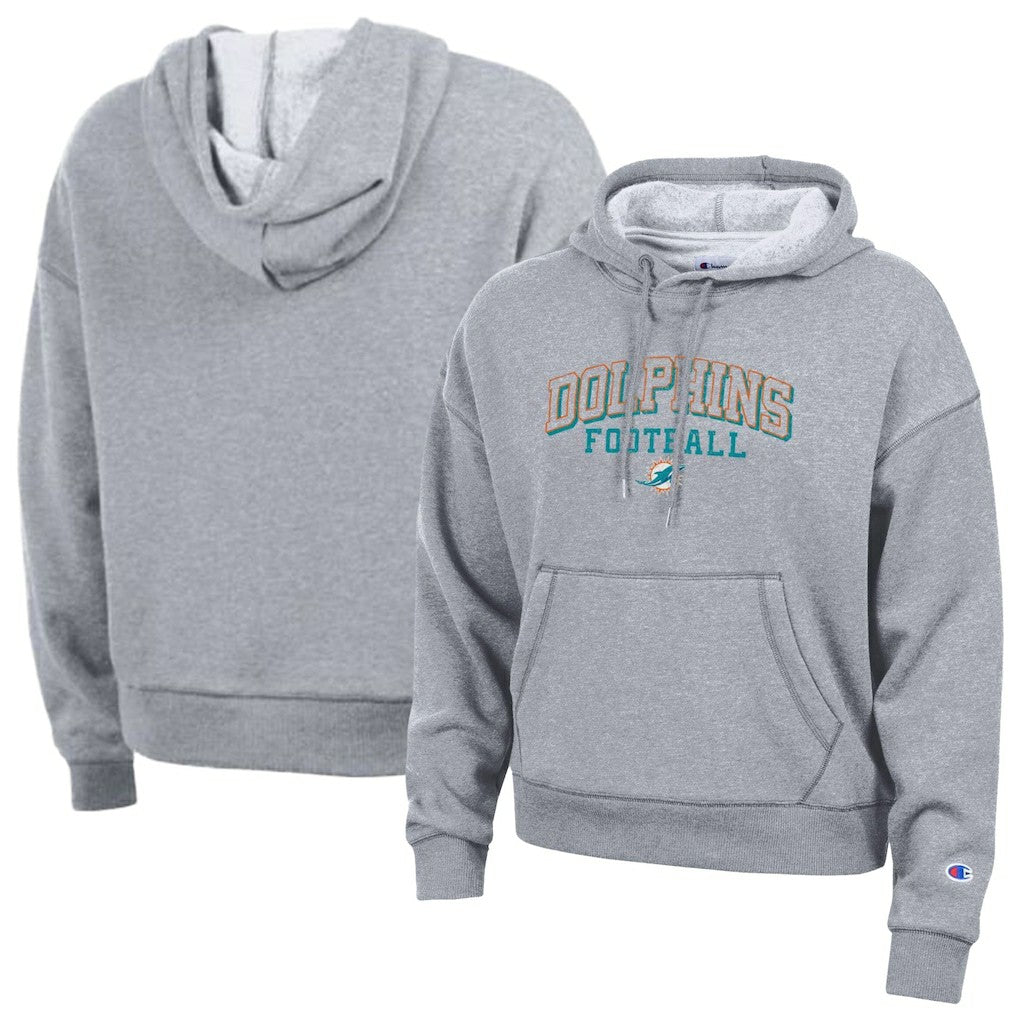 Miami Dolphins Champion Women's Triumph Tri-Blend Hoodie - Gray Hoodies