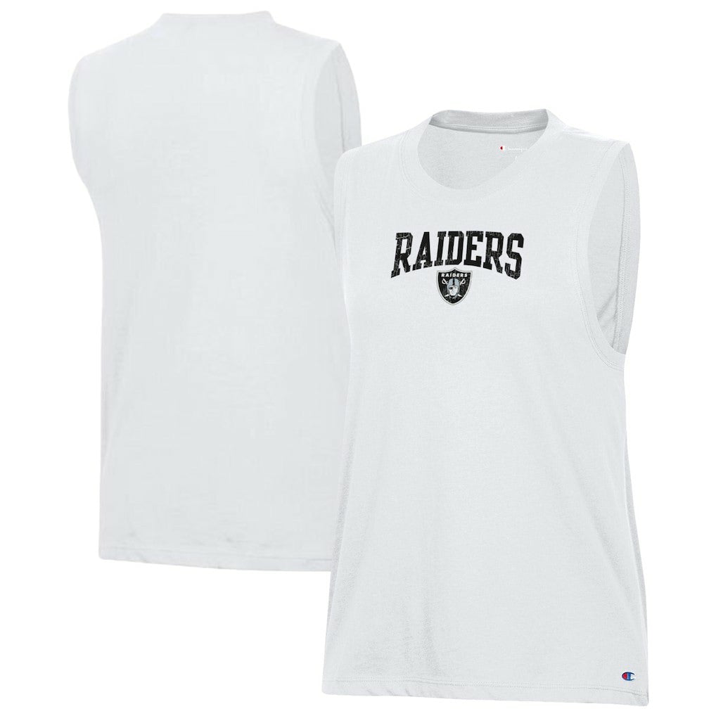 Las Vegas Raiders Champion Women's Muscle Tank Top - White Tops