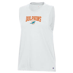 Miami Dolphins Champion Women's Muscle Tank Top - White Tops
