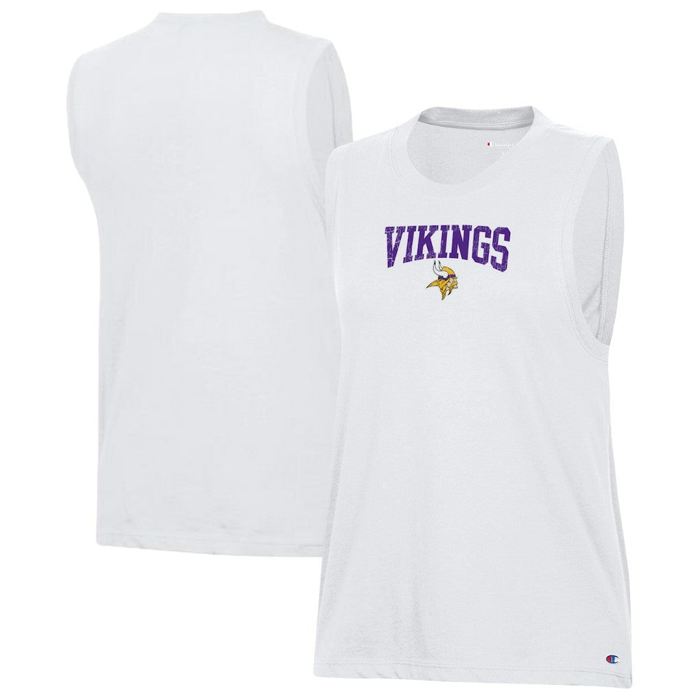 Minnesota Vikings Champion Women's Muscle Tank Top - White Tops