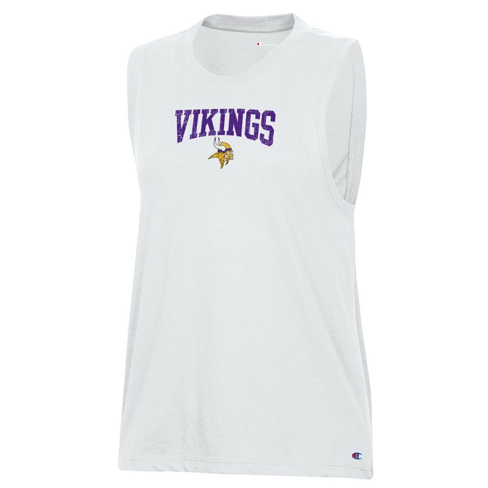 Minnesota Vikings Champion Women's Muscle Tank Top - White Tops