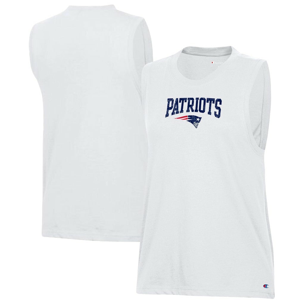 New England Patriots Champion Women's Muscle Tank Top - White Tops