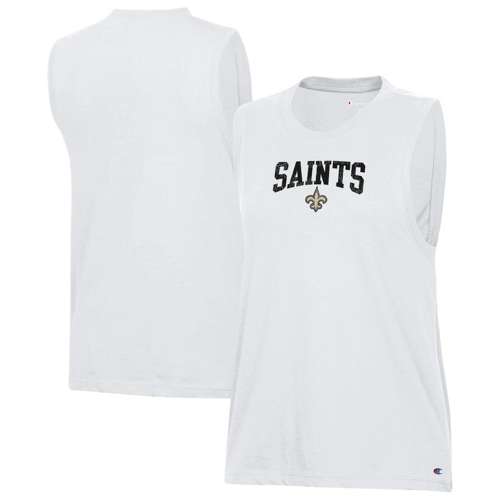 New Orleans Saints Champion Women's Muscle Tank Top - White Tops
