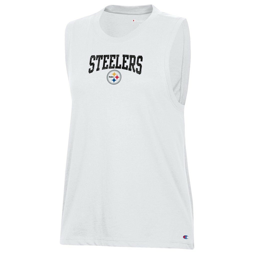 Pittsburgh Steelers Champion Women's Muscle Tank Top - White Tops