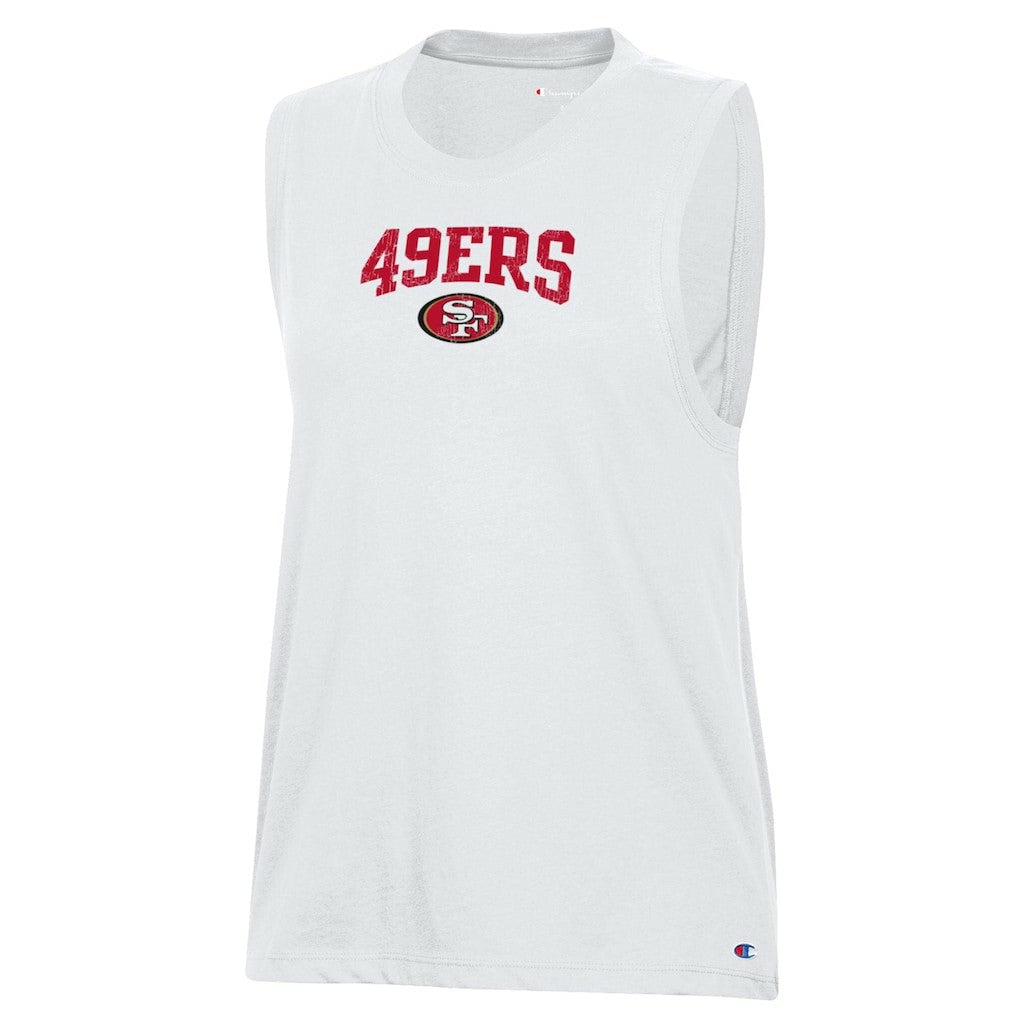 San Francisco 49ers Champion Women's Muscle Tank Top - White Tops