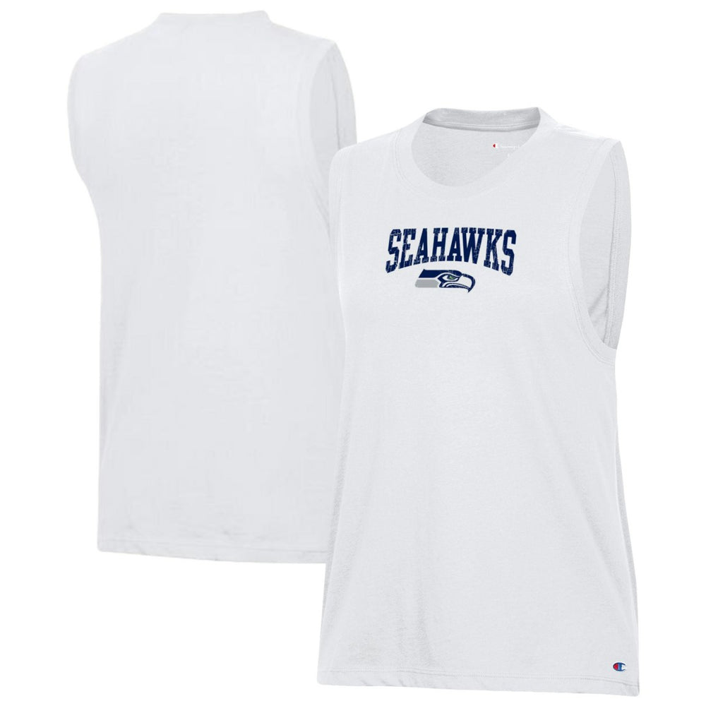 Seattle Seahawks Champion Women's Muscle Tank Top - White Tops