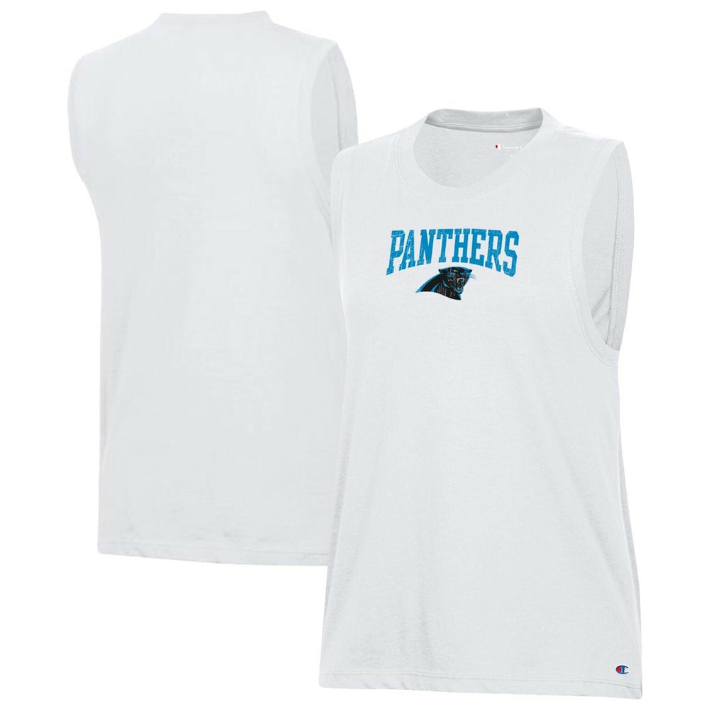 Carolina Panthers Champion Women's Muscle Tank Top - White Tops