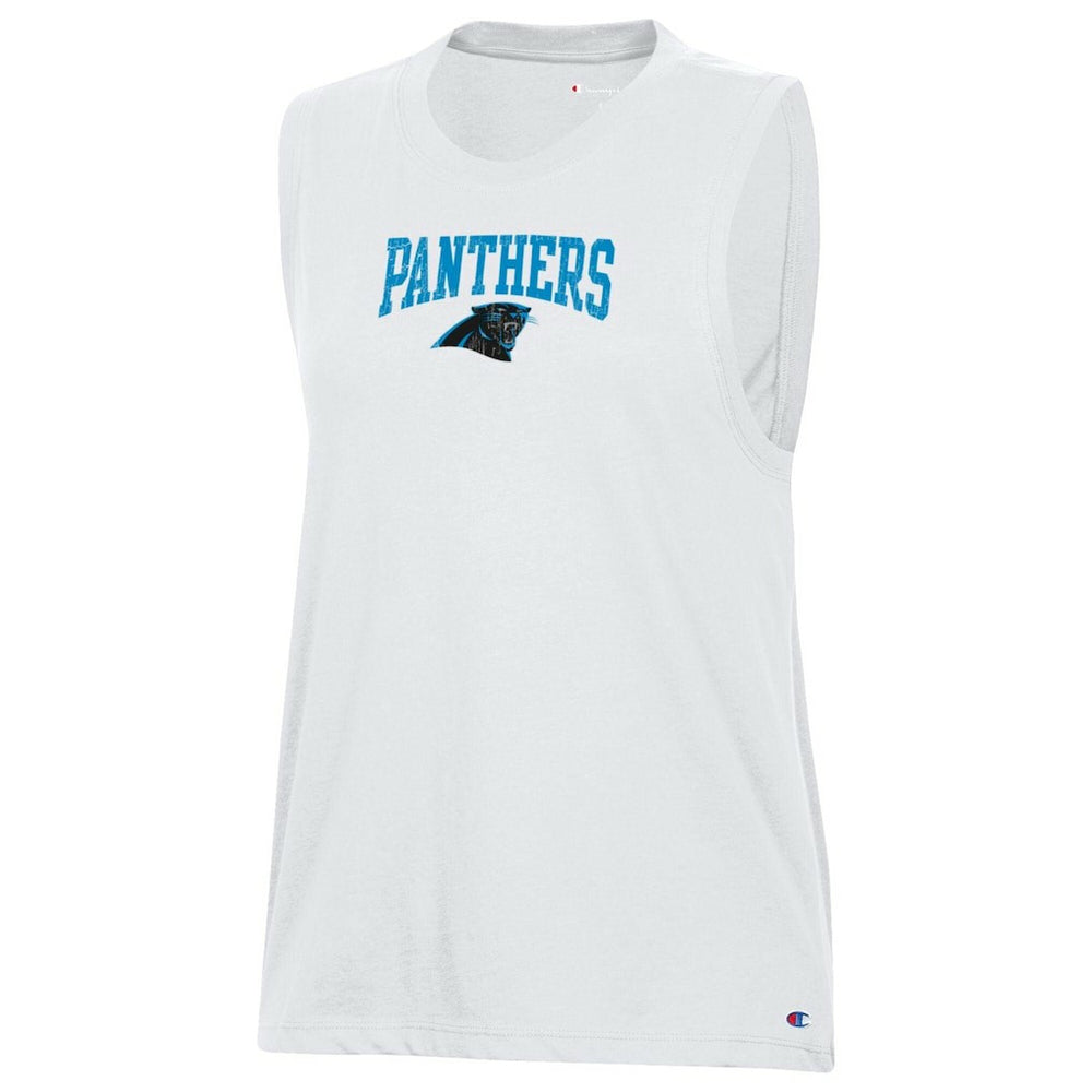Carolina Panthers Champion Women's Muscle Tank Top - White Tops